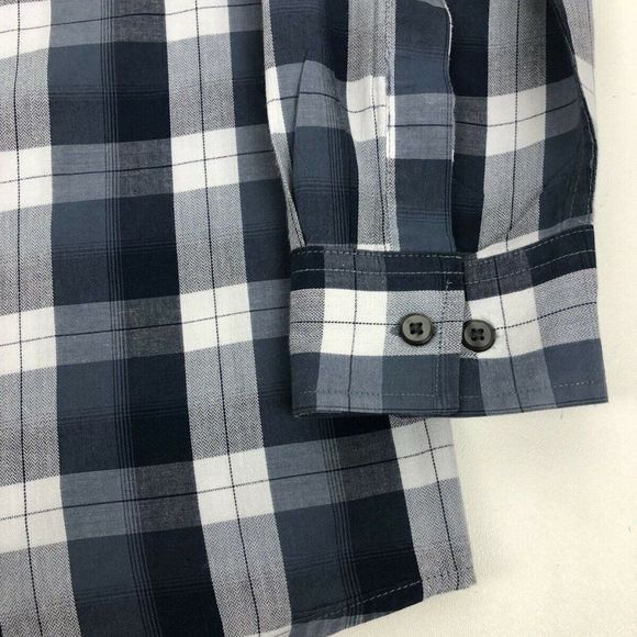 SPRING MERCER Mens Long Sleeve Front Pockets PLAID Shirt Blue Size XL - Picture 11 of 11